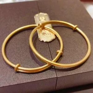 سوار مخصص للأطفال عيار 24 قيراط حقيقي 24k Real Gold Adjustable Baby Bracelet Personalized Baby