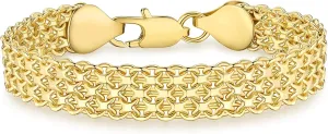 14K Gold 10mm Mesh Chain Link Bracelet | Gold Bracelets For Women | Jewelry Gift