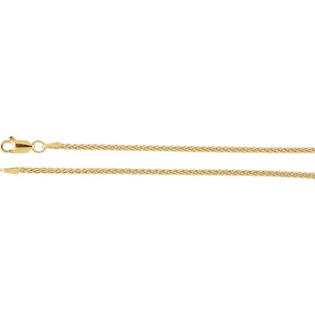 14K Yellow Gold Wheat Chain, 18 inches Long 1.8 mm  - CH971G
