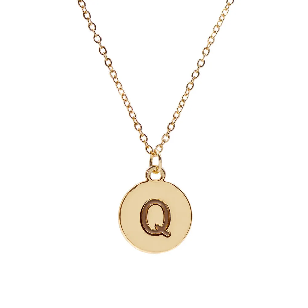 #16430G - Weiss Initial Necklace Available in Any Letter of the Alphabet - Adjustable from 18"-21"