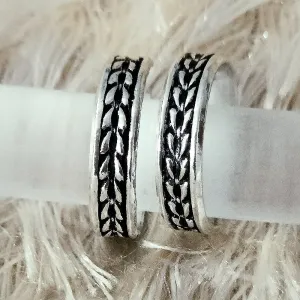 925 Silver Adjustable Toe Rings Pair (Design 105)