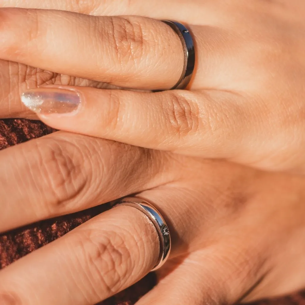 Adjustable Sterling Silver Couple Moon and Sun Promise Ring set