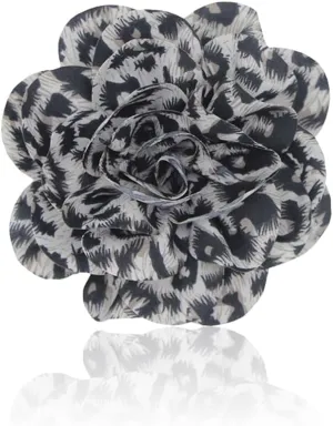 Dainty Fabric Leopard Rose Flower Large Brooch Lapel Pins Delicate Elegant Handmade Flower Brooches Pin Classic for Women Wedding Party Dance Banquet Dress Suit Ceremony Clothes Accessories Jewelry Gifts