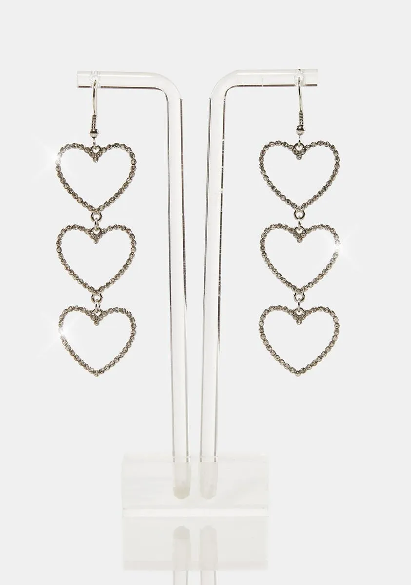 Dropped Heart Earrings