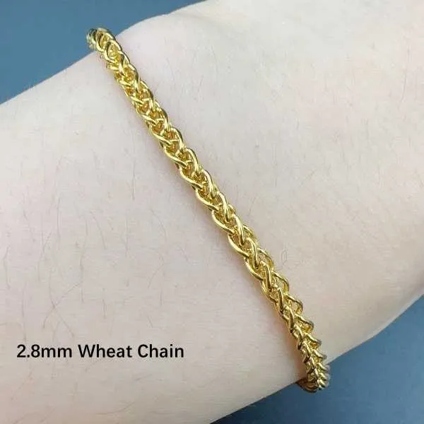 Factory Gold Filled 2.8mm Wheat Chain-أساور مجوهرات