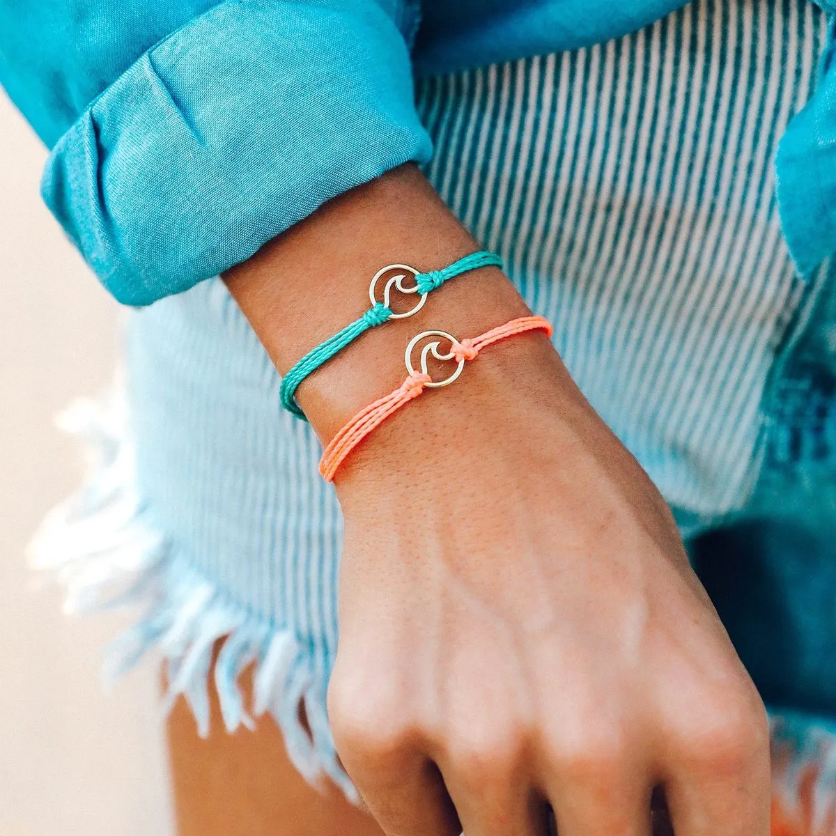 Gold Wave Charm Bracelet