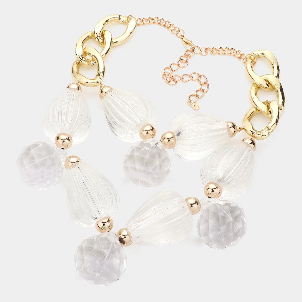 iLLASPARKZ Bold Lucite Bead Statement Necklace
