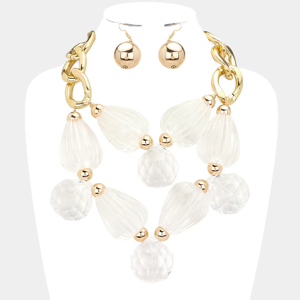 iLLASPARKZ Bold Lucite Bead Statement Necklace