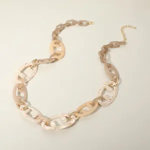 iLLASPARKZ Bold Matte Finish Resin Geometric Link Statement Long Necklace