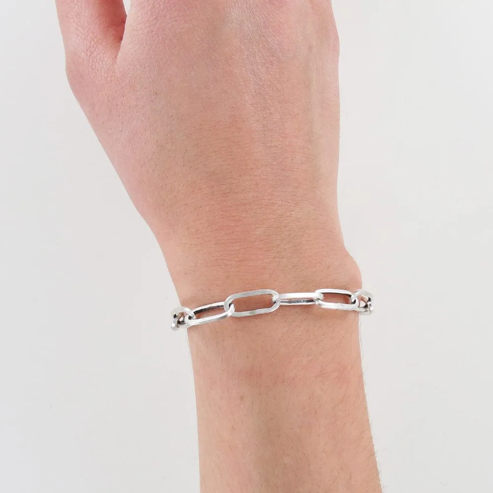 Long Oval Link Bracelet - Sterling Silver