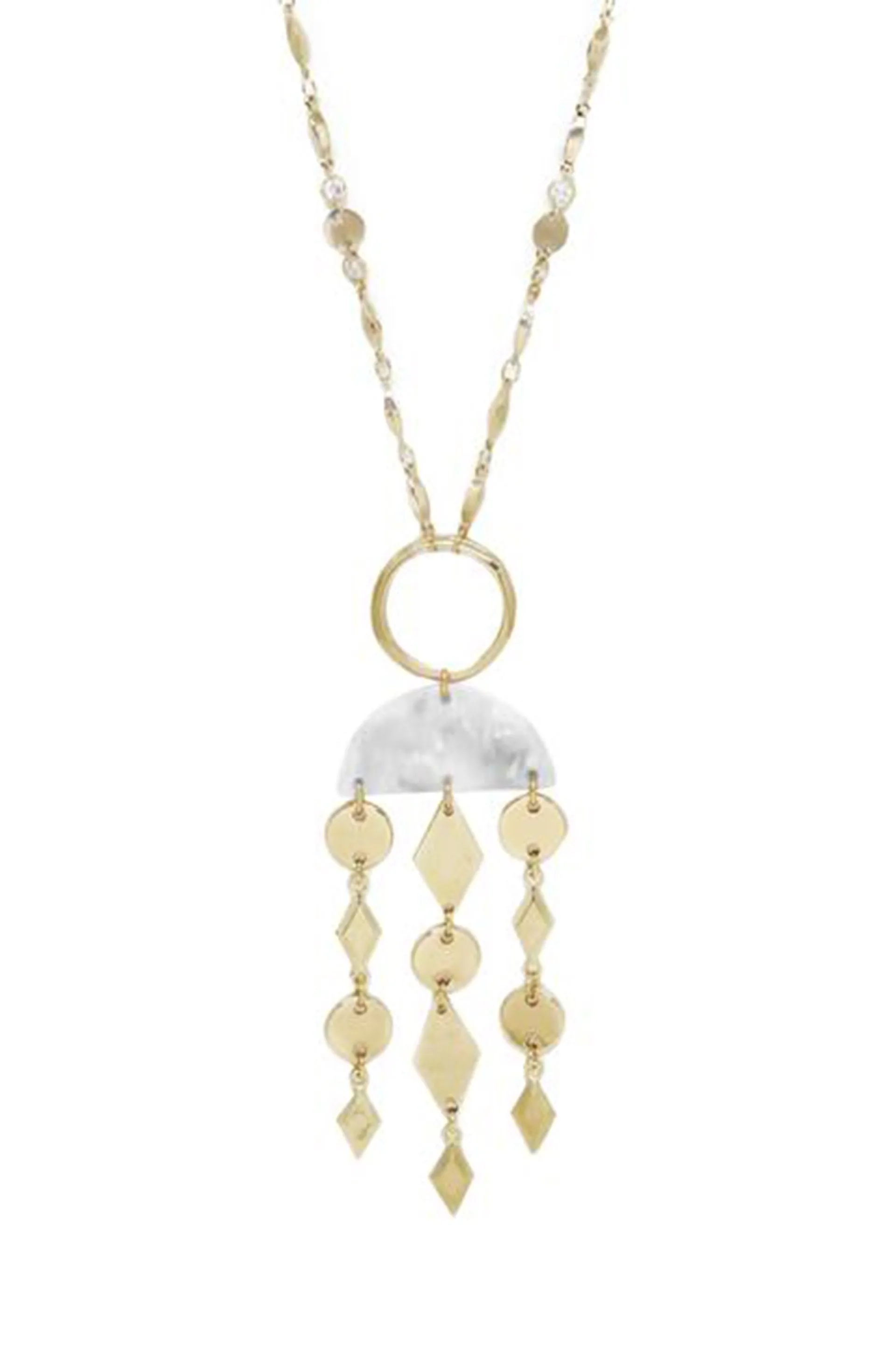Mixed Geo Resin and 18k Gold Plated Necklace