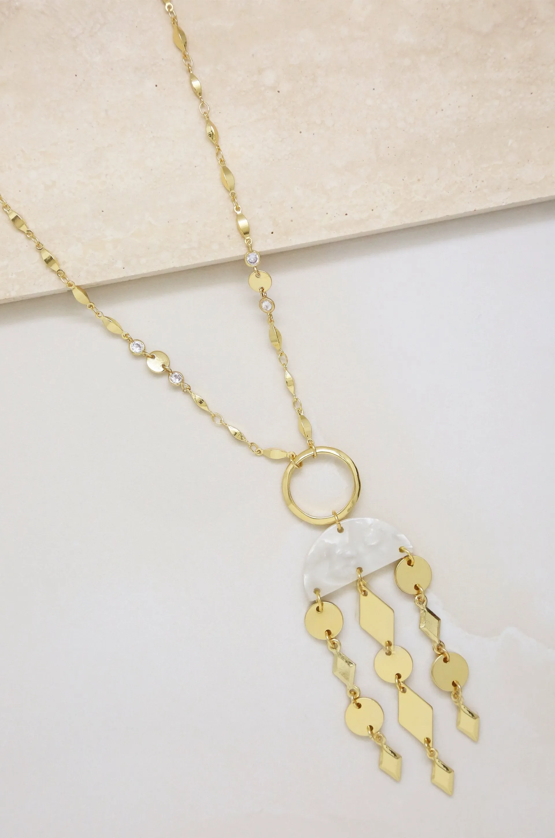 Mixed Geo Resin and 18k Gold Plated Necklace