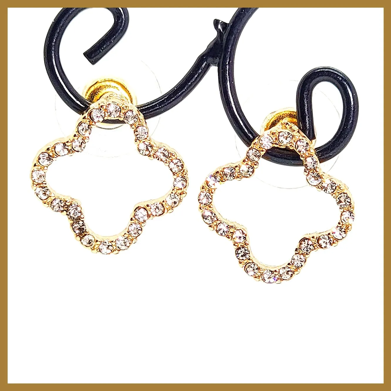 Pav Clover Earrings