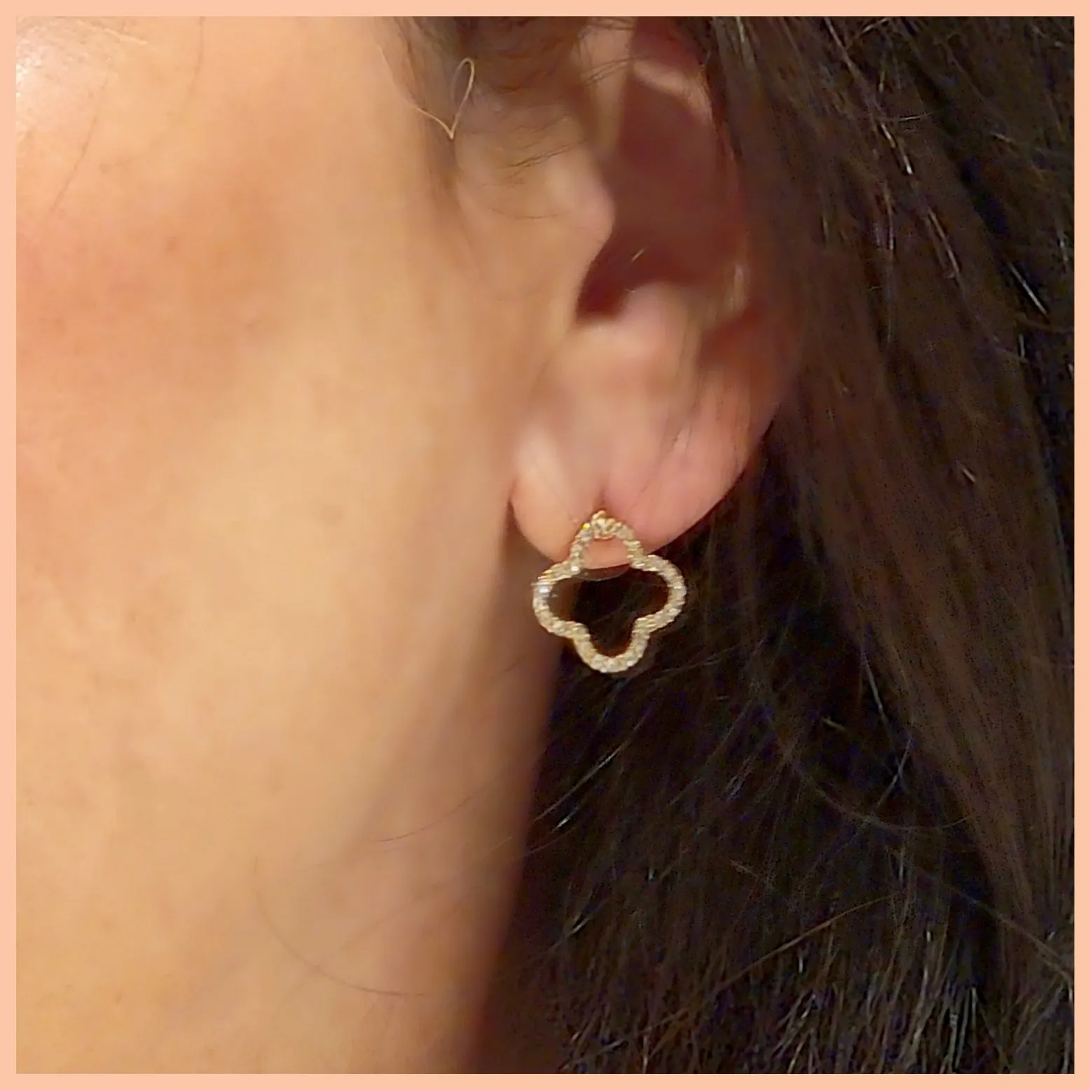 Pav Clover Earrings