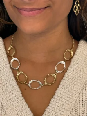 Sash mixed metal necklace