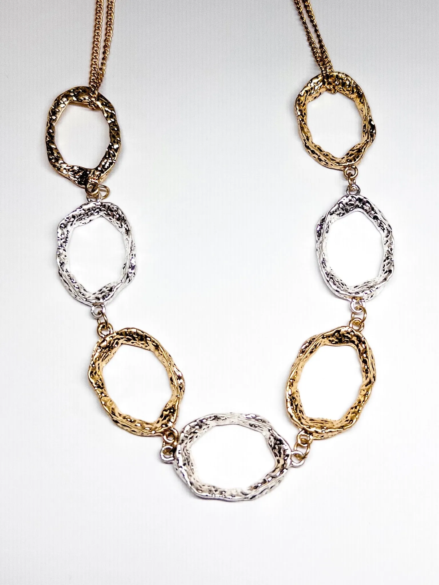Sash mixed metal necklace