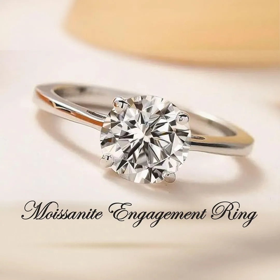 Shop LC Moissanite Engagement Ring Moissanite Rings for Women 925 Sterling Silver Promise Rings for Her Gold/Platinum Plated Wedding Band Jewelry - 1 ctw Birthday Gifts for Women