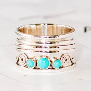 Silver & Turquoise Meditation Ring- India
