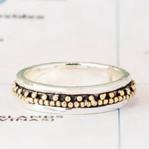 Spotted Sterling Silver Meditation Ring - India